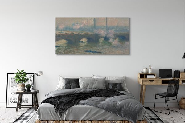 Fotoobraz na płótnie Most w Waterloo pochmurny dzień - Claude Monet