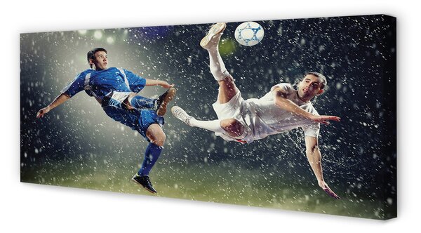 Obraz drukowany na płótnie Futbol W Strugach Deszczu