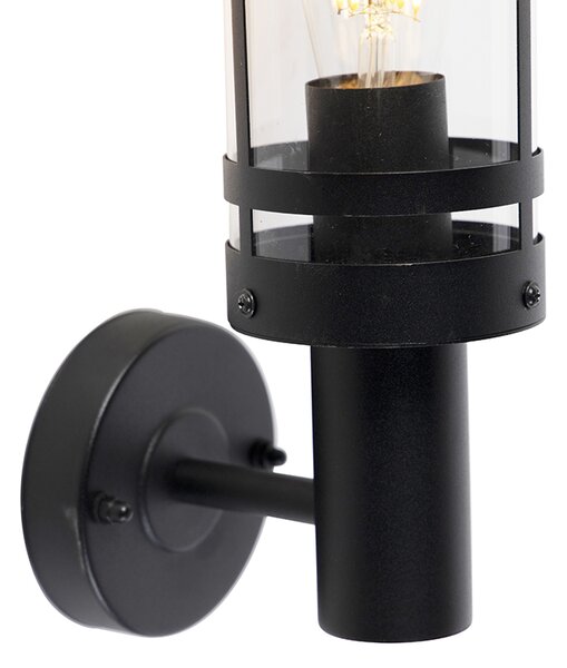 Nowoczesna lampa ścienna zewnętrzna czarna IP44 - Gleam