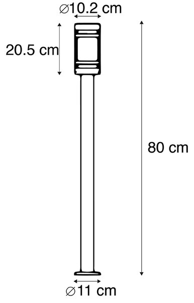 Inteligentna lampa zewnętrzna czarna 80 cm IP44 z Wifi ST64 - Gleam