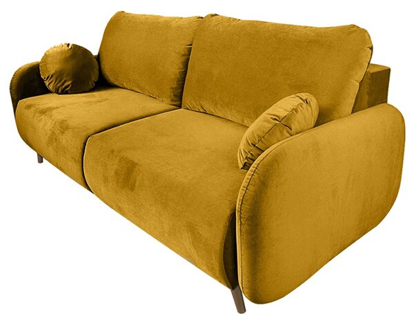 Sofa SOFT ZŁOTA 3-osobowa z funkcja spania
