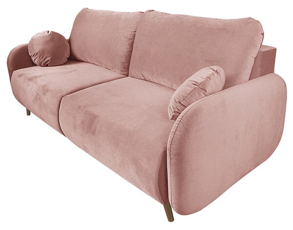 Sofa SOFT RÓŻOWA 3-osobowa z funkcja spania