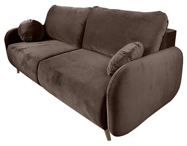 Sofa SOFT BRĄZOWA 3os z funkcją spania