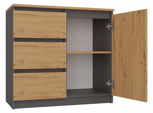 Loftowa szafka z półkami i szufladami 80x40 cm | Umeblowana.com