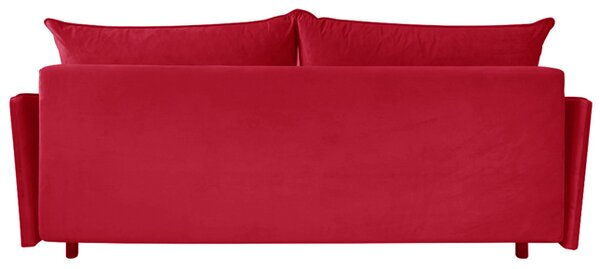 Sofa VOLIO 3 osobowa Czerwona funkcja spania pojemnik na pościel hydrofobowa