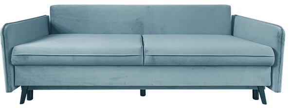 Sofa VOLIO 3 osobowa Błękit funkcja spania pojemnik na pościel hydrofobowa