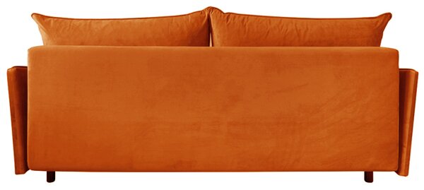 Sofa VOLIO 3 osobowa Pomarańcz funkcja spania pojemnik na pościel hydrofobowa