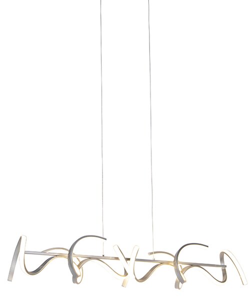 Designerska lampa wisząca srebrna LED ściemnialna - Krisscross Oswietlenie wewnetrzne