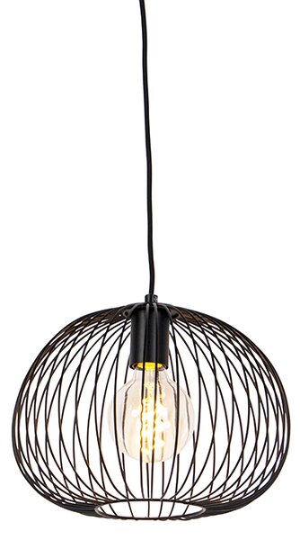 Designerska lampa wisząca czarna - Wire Dough Oswietlenie wewnetrzne