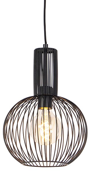 Designerska lampa wisząca czarna - Wire Whisk Oswietlenie wewnetrzne