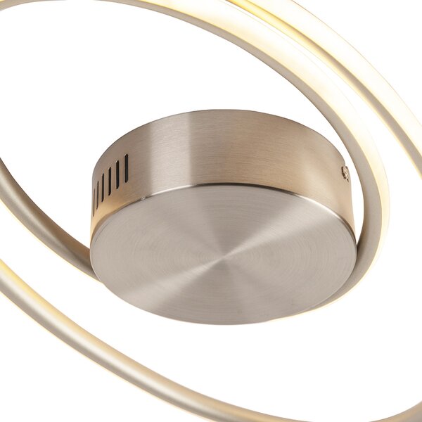 Designerska lampa sufitowa ze stali z wbudowanymi diodami LED, 3-stopniowy ściemniacz - Rowan