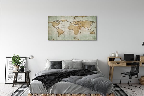 Obraz drukowany na płótnie Artystyczna Przypalona Mapa