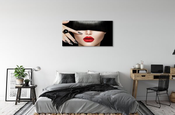 Obraz canvas na ścianę Kobieta z Czerwonymi Ustami