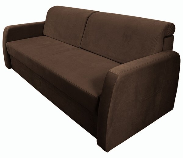 Sofa 3-os GENF brązowa SLIM