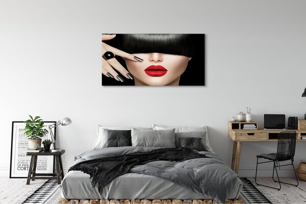 Obraz canvas na ścianę Kobieta z Czerwonymi Ustami