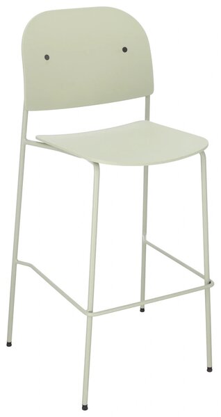 Hoker barowy z oparciem Ravio 75 cm, zielony szałwiowy