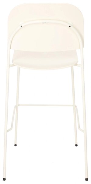 Hoker barowy z oparciem Ravio 75 cm, biało-kremowy