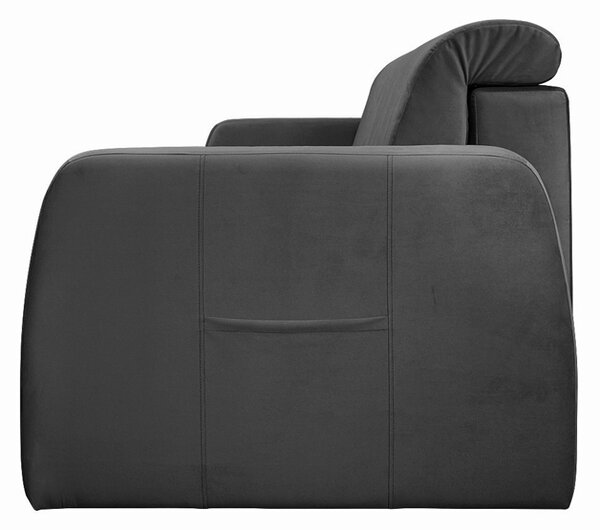 Sofa 3-os GENF ciemnoszara SLIM