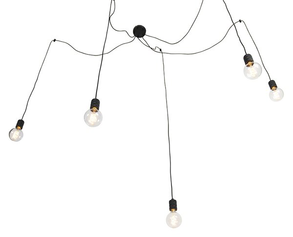 Designerska lampa wisząca czarna 5-światłowa - Cavalux