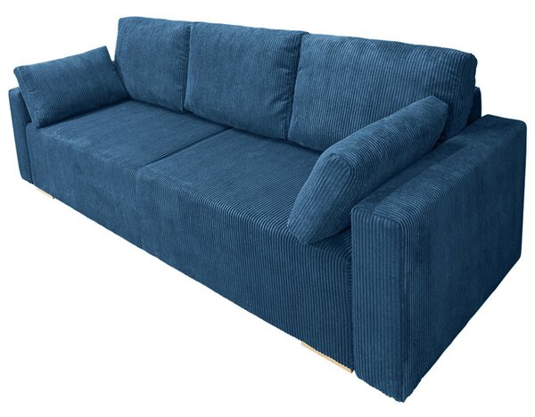 Sofa ESPANIA BŁĘKITNA z funkcją spania, pojemnik na pościel