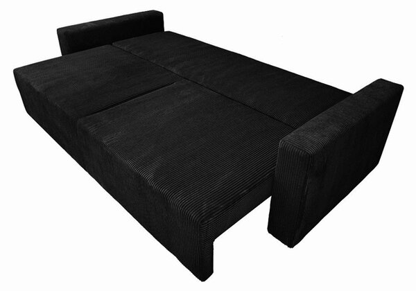 Sofa ESPANIA CZARNA z funkcją spania, pojemnik na pościel