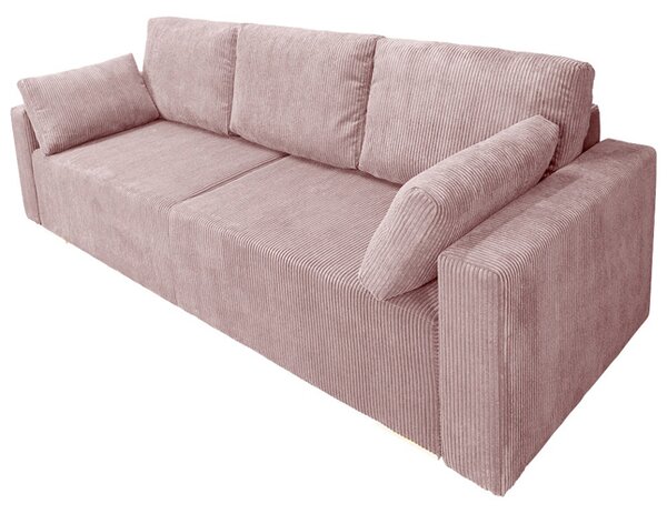 Sofa ESPANIA RÓŻOWA z funkcją spania, pojemnik na pościel