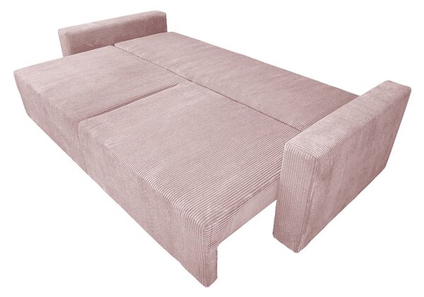 Sofa ESPANIA RÓŻOWA z funkcją spania, pojemnik na pościel