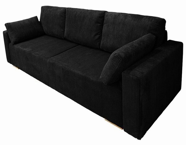 Sofa ESPANIA CZARNA z funkcją spania, pojemnik na pościel