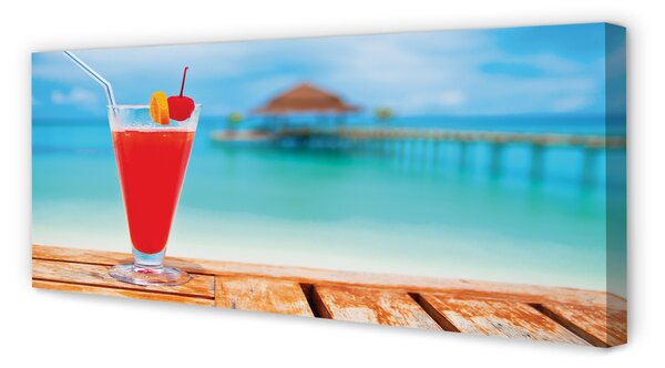 Duży obraz na płótnie Drink Na Tropikalnej Plaży