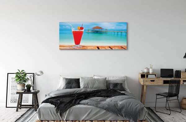 Duży obraz na płótnie Drink Na Tropikalnej Plaży