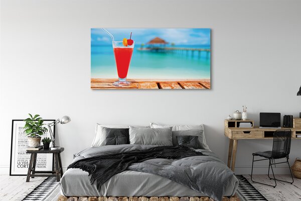 Duży obraz na płótnie Drink Na Tropikalnej Plaży