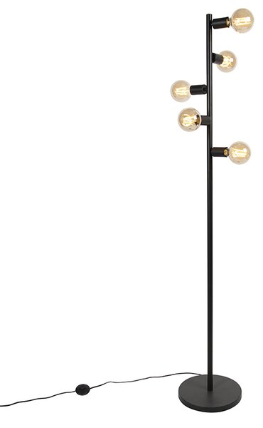 Nowoczesna lampa podłogowa czarna 5-punktowa - Facil Oswietlenie wewnetrzne