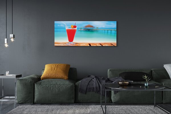 Duży obraz na płótnie Drink Na Tropikalnej Plaży