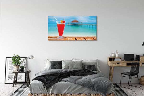 Duży obraz na płótnie Drink Na Tropikalnej Plaży