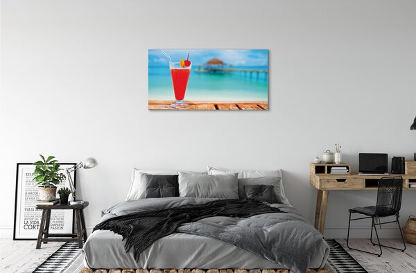 Duży obraz na płótnie Drink Na Tropikalnej Plaży