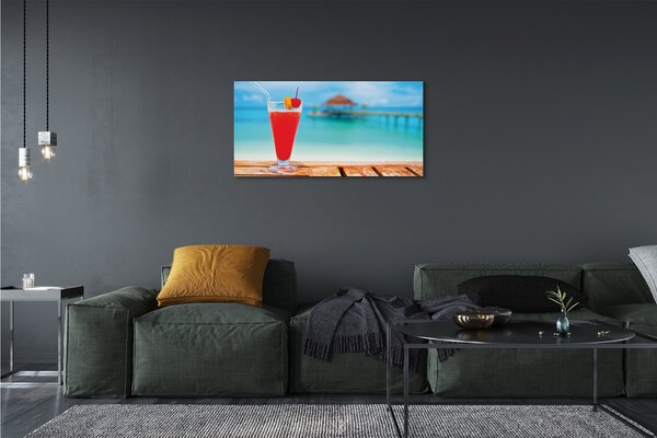 Duży obraz na płótnie Drink Na Tropikalnej Plaży