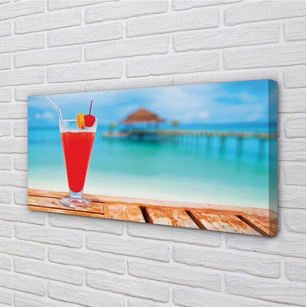 Duży obraz na płótnie Drink Na Tropikalnej Plaży