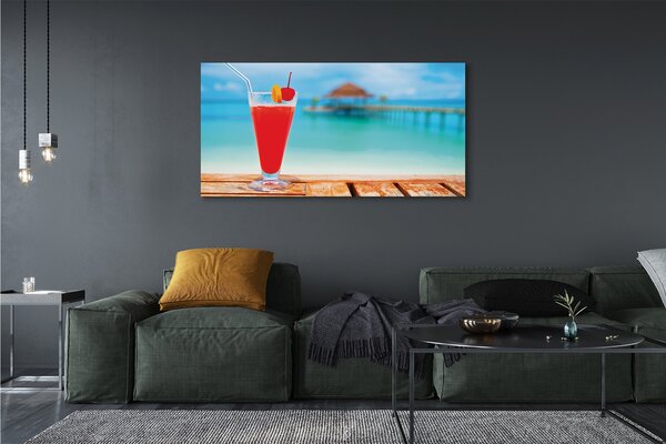Duży obraz na płótnie Drink Na Tropikalnej Plaży