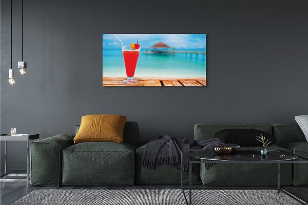 Duży obraz na płótnie Drink Na Tropikalnej Plaży