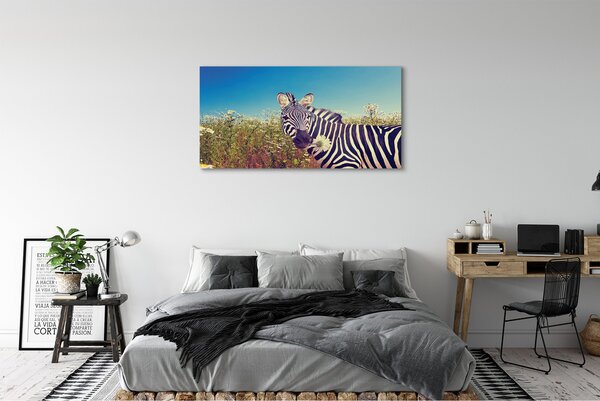Zdjęcie na płótnie Zebra wśród Kwiatów