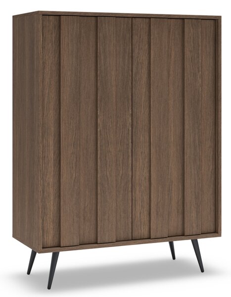 Komoda wysoka Flaro 93 cm z oświetleniem - dąb dunin
