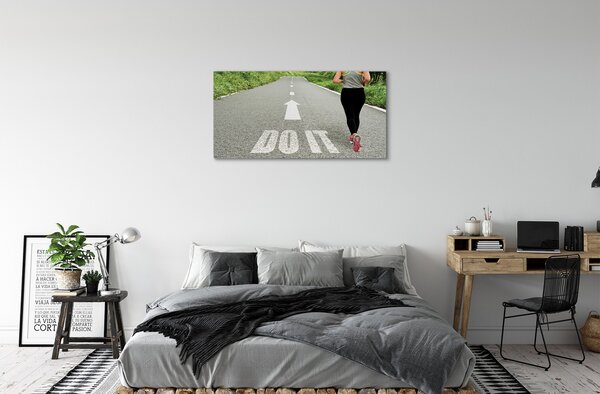 Obraz canvas na ścianę Kobieta Biegnąca Drogą