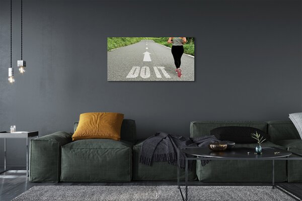 Obraz canvas na ścianę Kobieta Biegnąca Drogą