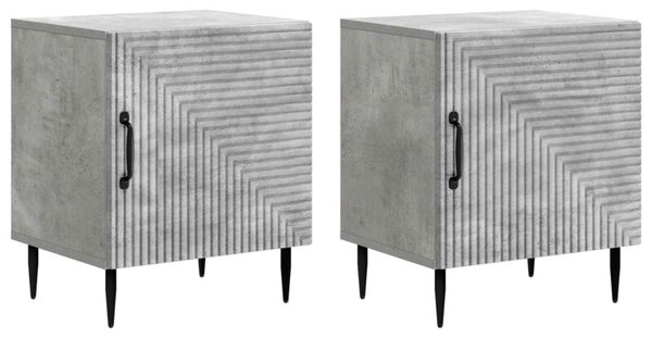 Szafka nocna 2 szt. betonowy szary 43 x 34,5 x 50 cm