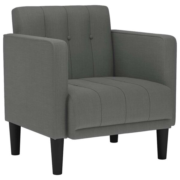 Sofa fotel z podÅokietnikami ciemnoszary 53 cm tkanina