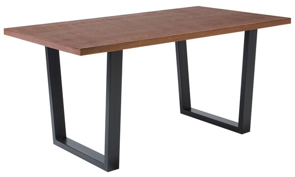 Nowoczesny stół do jadalni ciemne drewno czarne nogi 160 x 90 cm Austin Beliani