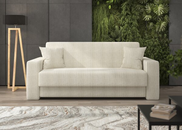 Sofa 4-osobowa DOMO ELEGANT ecru z funkcją spania i praktycznym schowkiem