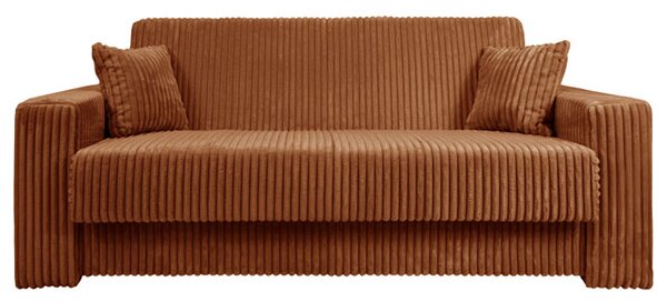 Sofa 4-osobowa DOMO ELEGANT brązowa z funkcją spania i praktycznym schowkiem