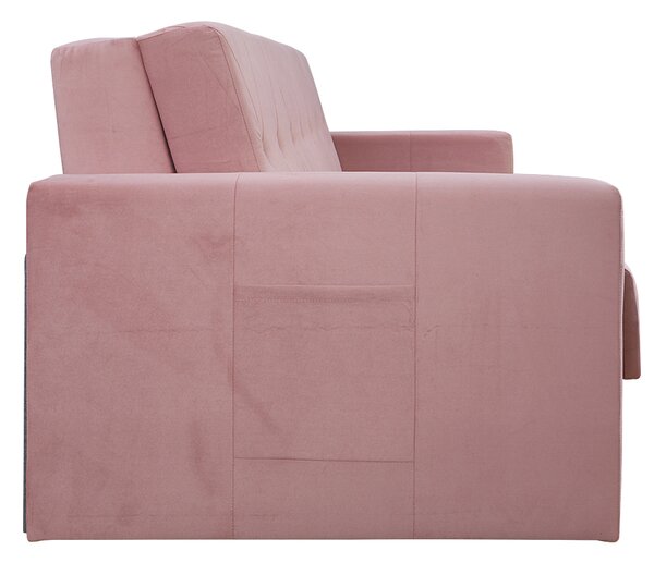 Sofa 5-osobowa BOMO SMALL rozkładana sofa z funkcją spania + mata kokosowa różowa