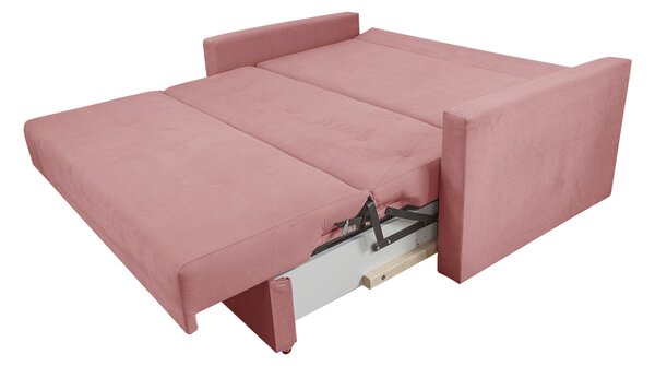 Sofa 5-osobowa BOMO SMALL rozkładana sofa z funkcją spania + mata kokosowa różowa